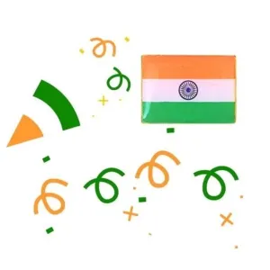 CZARDONIC Indian National Flag Tiranga/Tricolor Non-Precious Metal Badge/Brooch for Indepe
