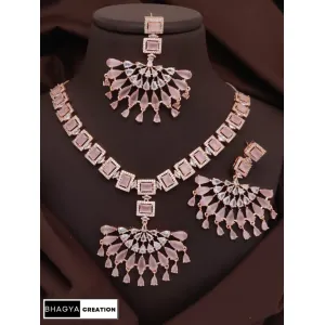 Bhagya's rose gold and necklace set