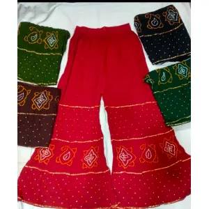 Bandhej sharara pack of 6