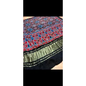 Gajji silk dupatta with AJARAKH design