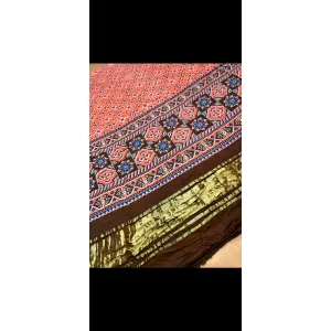 Gajji silk dupatta with AJARAKH design 