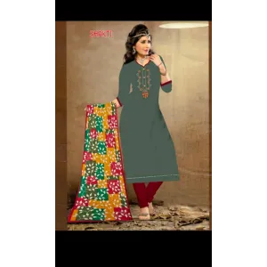 Simple work dress material with heavy fabric and designer dupatta