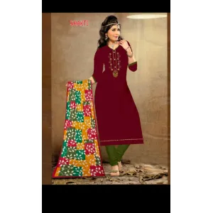 Simple work dress material with heavy fabric and designer dupatta