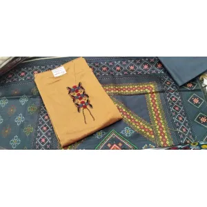 Pure dress material with banarasi silk dupatta