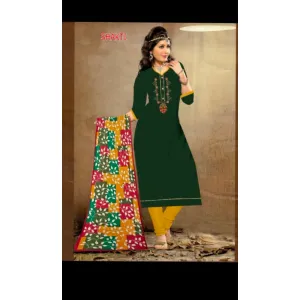 Simple work dress material with heavy fabric and designer dupatta