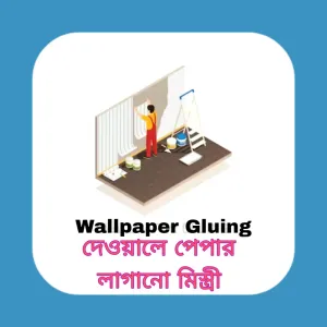 Wallpaper Gluing (দেওয়ালে পেপার লাগানো মিস্ত্রী)