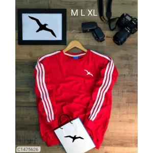 *Catalog Name:* Tom Scott Cotton Solid With Side Stripes Full Sleeves Sweatshirt

*