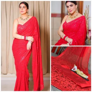 *_NEW PARTY WEAR GEORGETTE WITH SEQUANCE EMBROIDERY WORK SAREE WITH BLOUSE🚀 *_


