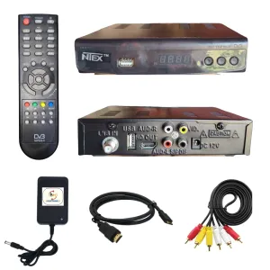 BME NTEX V8 1080p Full HD MPEG- 4 DD FREE DISH Set Top Box With Remote,HDMI cable,Adopter