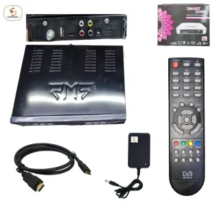 BME Smart Zone 1080p Full HD MPEG- 4 DD FREE DISH Set Top Box With Remote, HDMI cable.