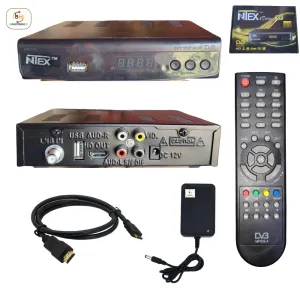 BME NTEX V8 1080p Full HD MPEG- 4 DD FREE DISH Set Top Box With Remote, HDMI cable,Adopter