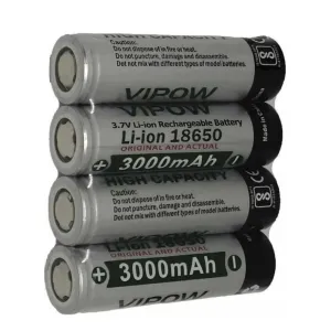 BME Vipow 18650 3.7V 3000mAh Lithum ion High Capacity battery.For Multipurpose (Pack Of 4)
