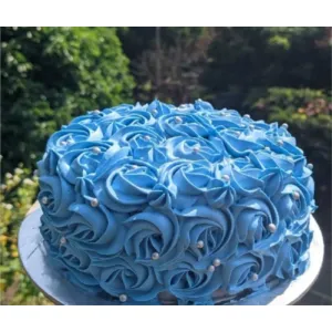 Blue Rosette cake 