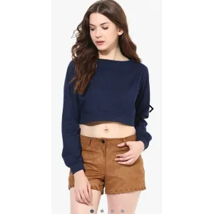 Lycra Full sleeve crop top 