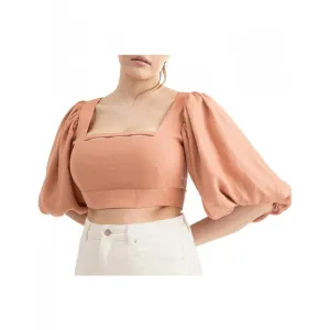 Crop Puff Sleeve Top