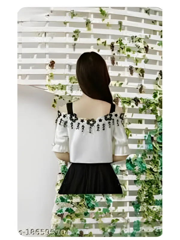 White stylish lace top