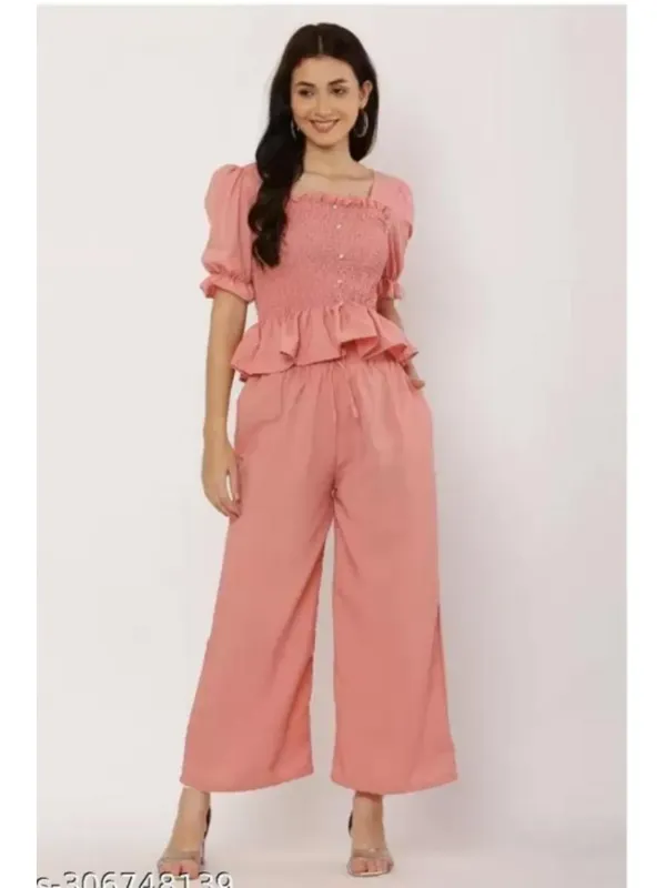 Pink top consie with plazo