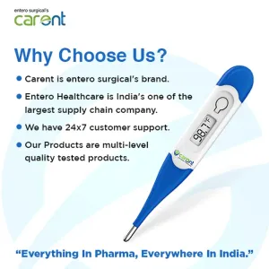 Carent Flexible Tip Digital Thermometer Waterproof & 10 seconds Fast Reading for Body Feve