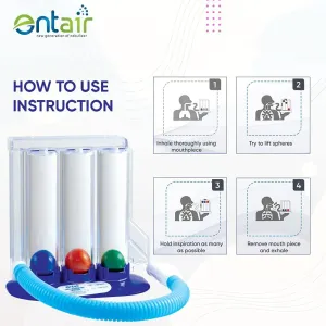 Entair Respiratory 3 Balls Lung Exerciser Machine Spirometer Respiratory Exerciser Machine