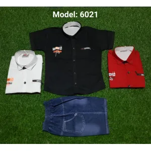 Kids Laffar Fabric Shirt Baba Suit 6021