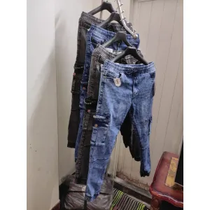 Denim 6 Pockets Joggers