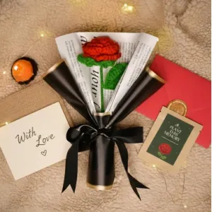 Pocket Rose Bouquet (with customized note and real sunflower seeds)