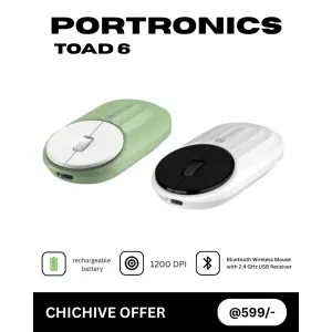Portronics toad 6 wireless mouse in built battery