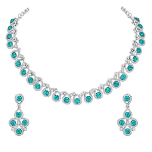 Atasi International Silver Plated Alloy Necklace Set with Earrings For Women

