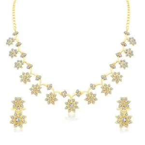 Atasi International Silver Plated Alloy Necklace Set with Earrings For Women

