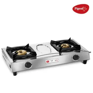 Gas Stove 2 Burner Slim Stainless Steel Pigeon 
