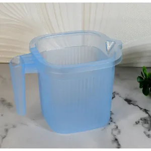 Plastic Square Transperant Bath Water Mug (1 pc/1000 ml / Mix Colour)