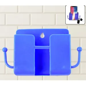 1 PC Blue Wall Mount Mobile Stand With Hook 