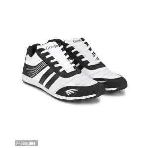 Men Black and White Running Shoes