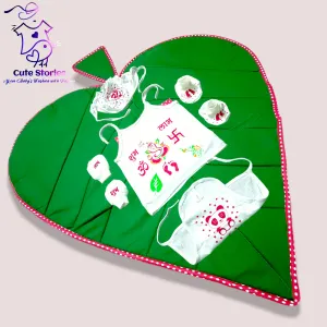 CuteStories Baby Chhathi Ceremony Set/ Born Baby Mattress,(Paan Chhathi Godadi) and jabla set