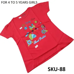 CuteStories Girls Cotton Teeshirt for 4 to 5 year  