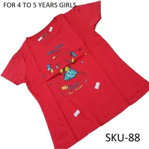 CuteStories Girls Cotton Teeshirt for 4 to 5 year