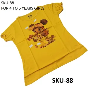 CuteStories Girls Cotton Teeshirt for 4 to 5 year  