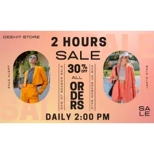 2 Hour's Sale Every Day at 2pm