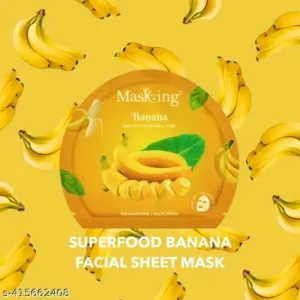 MasKing Superfood Banana facial sheet mask for glowing Skin and Hydrating, Pack of 1