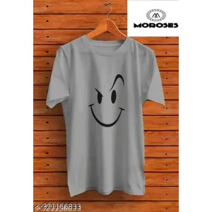 Mens Polyester Tshirt Smaily Gray 
