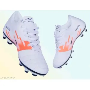 Axpro Mark Synthetic TUP Double Sole White Football Studs Shoes (Orange, Numeric_10)