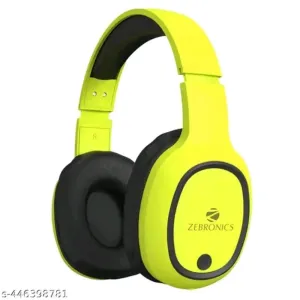 Thunder Bluetooth Wireless On Ear Headphone FM, mSD, 60hrs Playback with Mic (Neon Yellow)