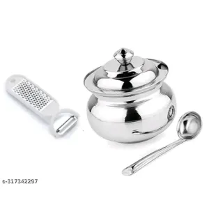 Stainless Steel Ghee Pot and 2 in 1 peeler(Pack of 1) 