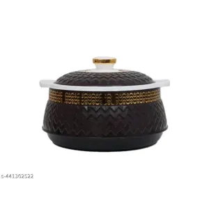 ELANZA 3000 ml HotPot Inner Stainless Steel Casserole, 3 litres ( DARK BROWN )| Food Grade
