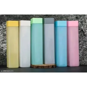 Stysol (Pack of 6pcs) Frosty 100% Food Grade Premium Plastic Fridge Square Water Bottle wi