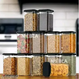 Pet Plastic Airtight Container (Set of 12) | Food grade and BPA free canisters | Durable &
