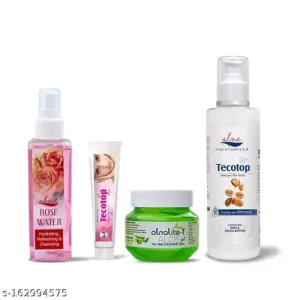 ALNA Activated Charcoal Face wash | 75 ML | + Rose Water Toner | 100 ML | + Tecotop Moistu