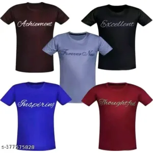 PACK OF 5 BOYS POLYSTER PRINTED TSHIRTS