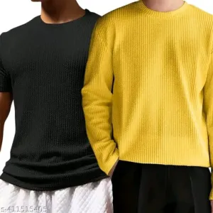 Men's apparel men t-shirt combo pack of 2 t shirt half t shirt full sleeves full sleeve t-