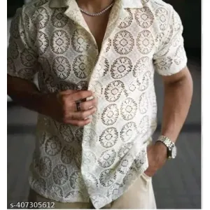Men's  Product Quality Crochet Shirt.